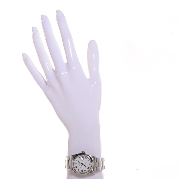 ROLEX  Stainless Steel 26mm Oyster Perpetual Datejust Watch White Roman main image 6
